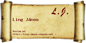 Ling János névjegykártya